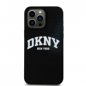 Case DKNY DKHMP16LSNYACH iPhone 16 Pro 6.3" black/black hardcase Silicone White Printed Logo MagSafe