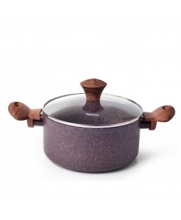 Fissman Pot MAGIC BROWN 20x9,8cm / 2,7l with glass lid (aluminum)