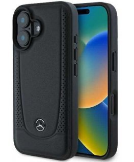 Case Mercedes MEHCP16SARMBK iPhone 16 6.1" black/black hardcase Leather Urban
