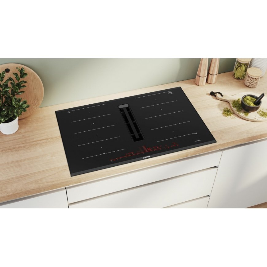 Bosch Serie 8 PXX895D66E варочная поверхность Черный Встроенный 80 cm Плита с зонами индукции 4 зона – 5