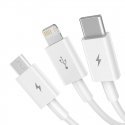 Baseus Superior USB-kaabel USB 2.0 1,5 m USB A USB C/Micro USB A/Lightning Valge Baseus Superior USB-kaabel USB 2.0 1,5 m USB A USB C/Micro USB A/Lightning Valge