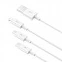 Baseus Superior USB kabelis USB 2.0 1,5 m USB A USB C/Micro USB A/Lightning Balts Baseus Superior USB kabelis USB 2.0 1,5 m USB A USB C/Micro USB A/Lightning Balts