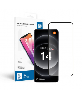 Blue Star 5D tempered glass with frame Xiaomi 14 Ultra black
