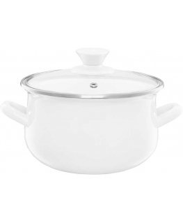 Enamel pot with lid Pieza cream 20 cm 3.8 l ENAMEL OLKUSZ