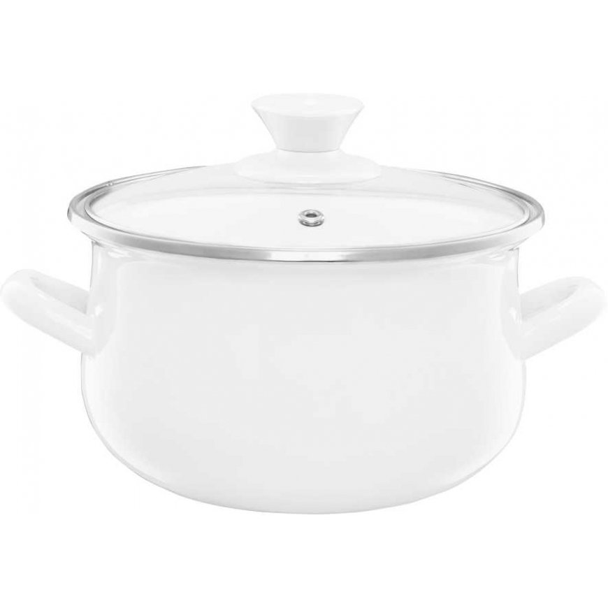 Puodas emaliowany su dangteliu Pyza kreminė 20 cm 3,8 l EMALIA OLKUSZ
