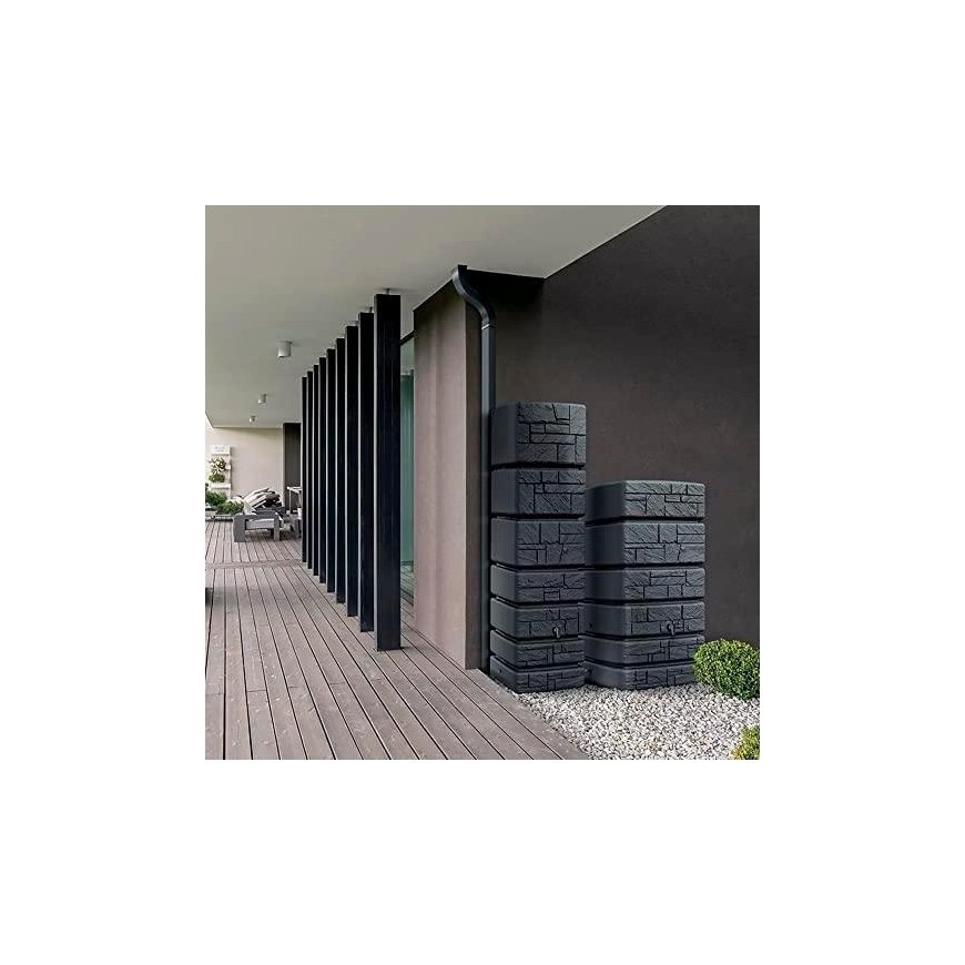 Prosperplast RAINWATER TANK WATER TOWER STONES 350L SMOOTH GRAY – 3