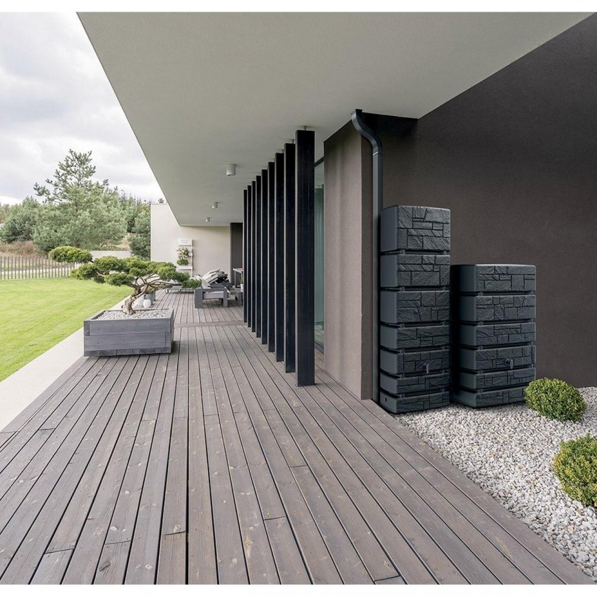 Prosperplast RAINWATER TANK WATER TOWER STONES 350L SMOOTH GRAY – 5