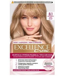 LOREAL Excellence Creme plaukų dažai 8.1 Light šviesiai pilka blond