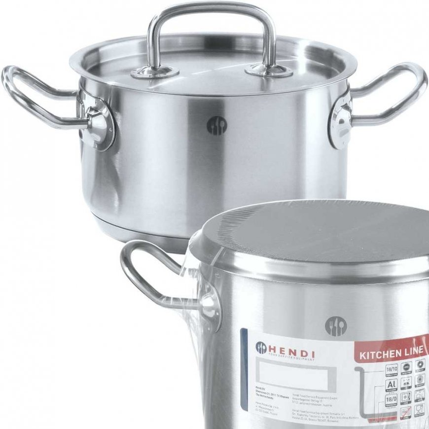 Pot średni Kitchen Line with lid 15 l dia. 320 x 190 h - Hendi 836507