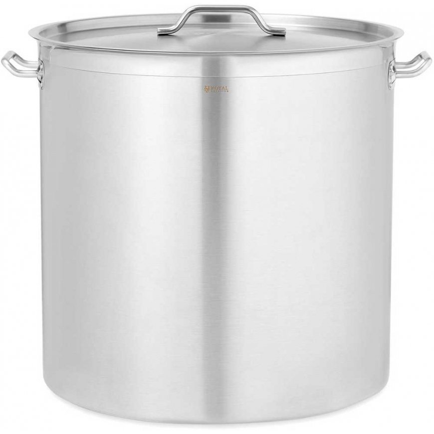 Royal Catering Steel pot with measuring cup lid for electric gas induction cooker, 130 l – 2
