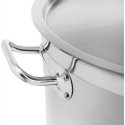 Royal Catering Steel pot with measuring cup lid for electric gas induction cooker, 130 l
