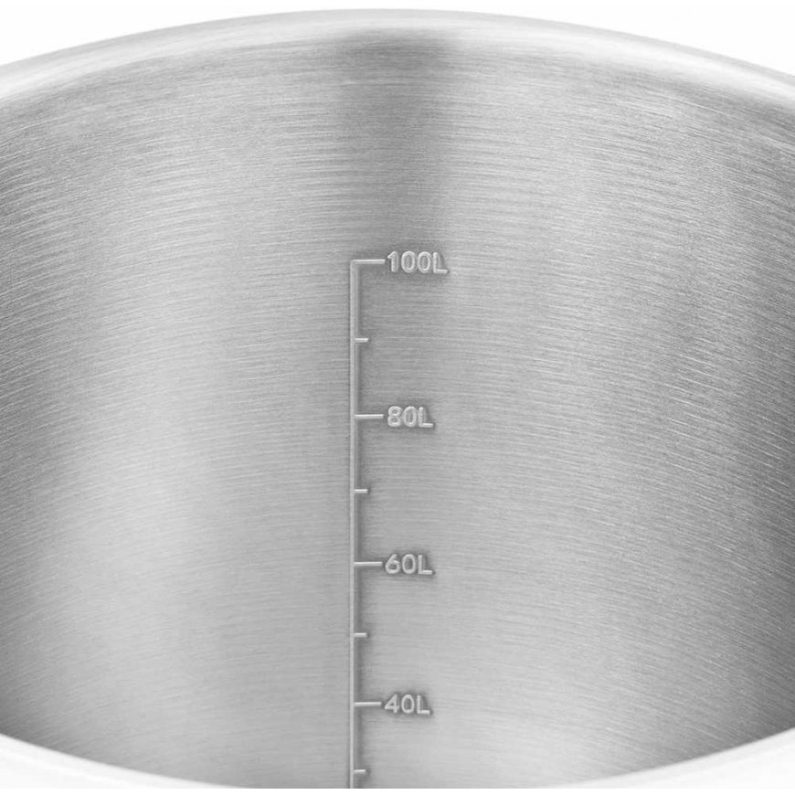 Royal Catering Steel pot with measuring cup lid for electric gas induction cooker, 130 l – 5