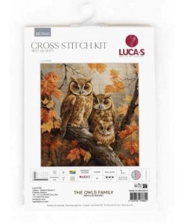 luca S Counted cross stitch kit "Family of Owls" 27x29cm SBU5045