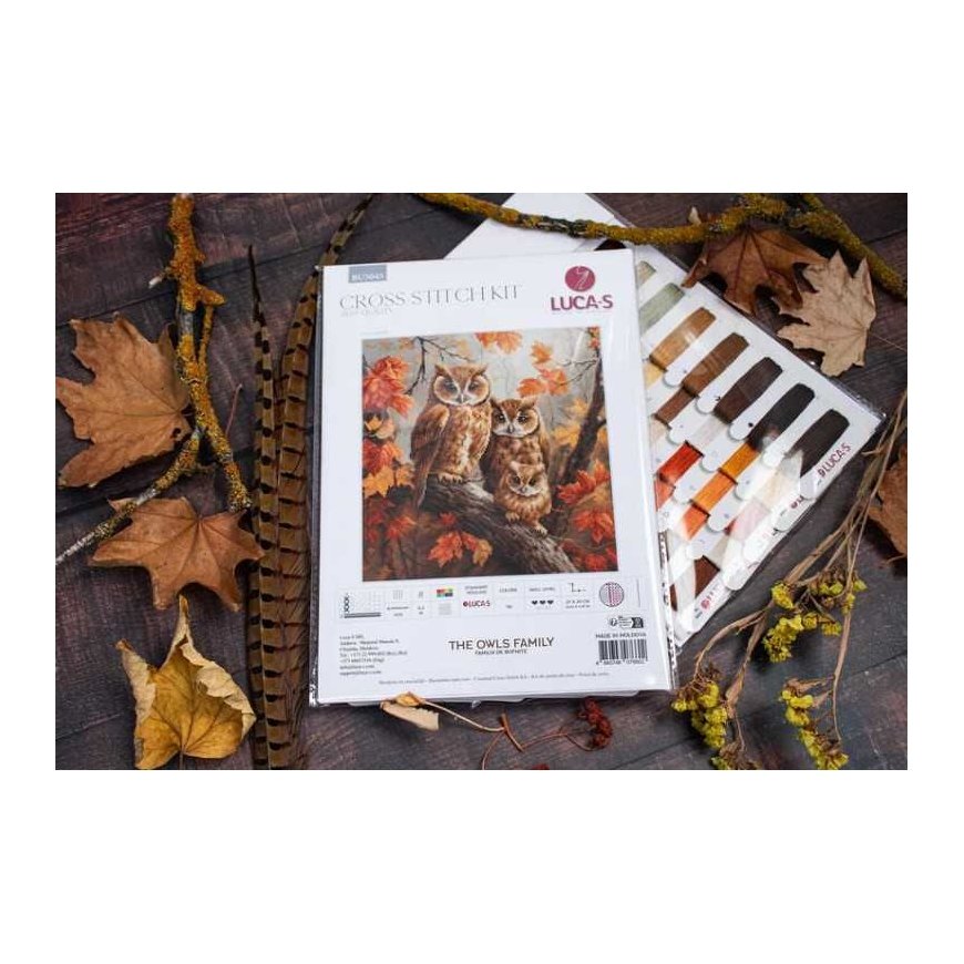 luca S Counted cross stitch kit "Family of Owls" 27x29cm SBU5045 – 3