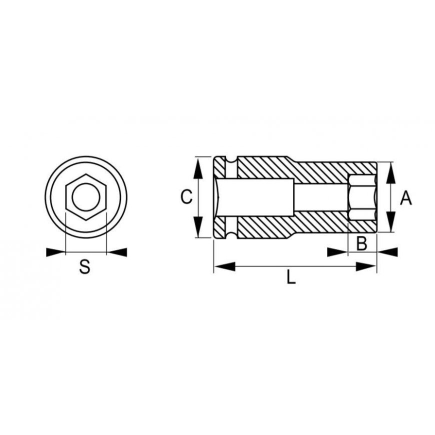 Prailginta šešiakampė smūginė galvutė 33mm 3/4" Irimo – 2