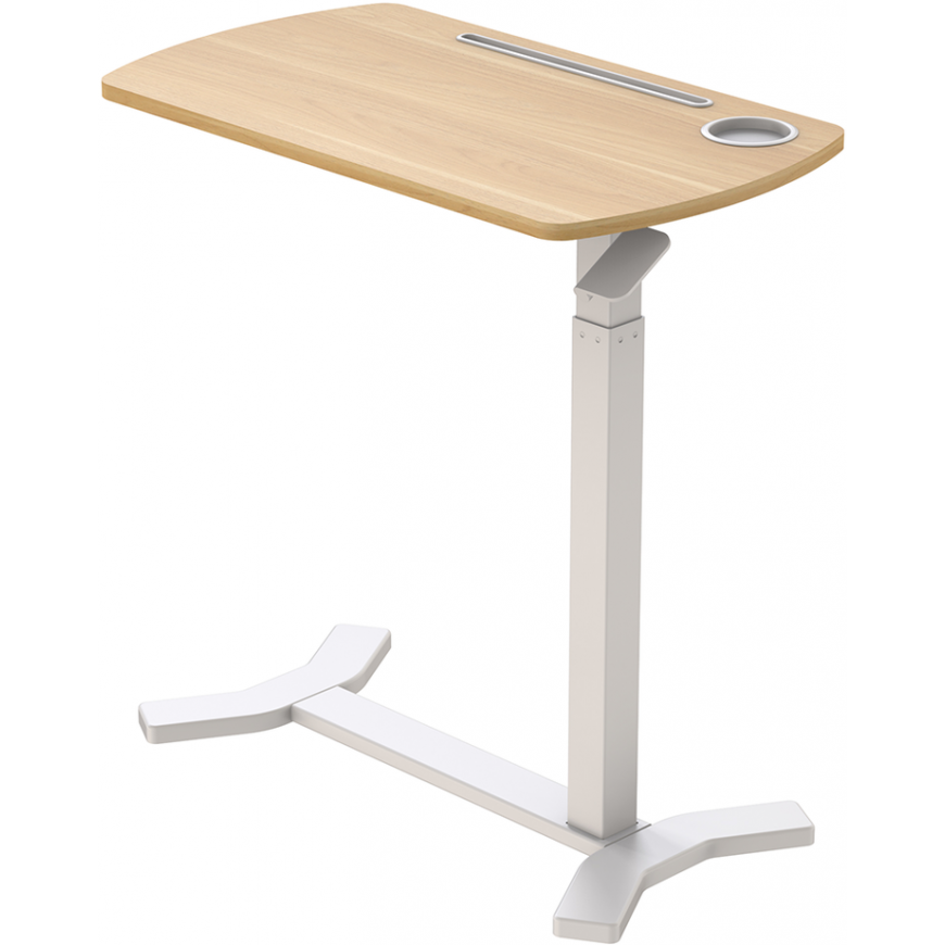 Spacetronik Buddy white adjustable table on wheels. wood – 5