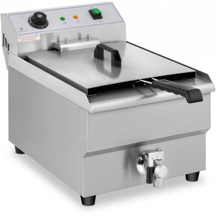 Royal Catering Deep fryer adjustable power electric electric with tap 230 V 3500W 16 L – 3