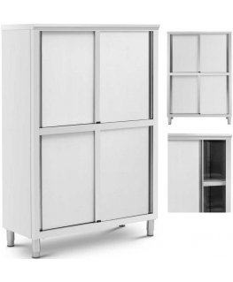 Royal Catering Stainless steel catering cabinet with sliding doors 200 kg 120 x 50 x 180 cm