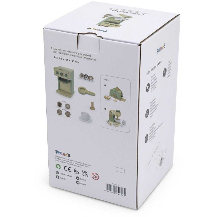 Viga Toys Medinis kavos virimo aparatas žalias + priedai – 4