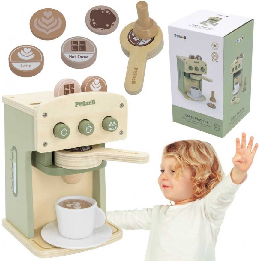 Viga Toys Wooden coffee maker green + accessories – 5