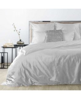 Eurofirany DIVA LINE DINA High quality cotton satin monochrome bedding set, 220 X 200 cm, 2 pcs. 70 X 80 cm, color: light gray B