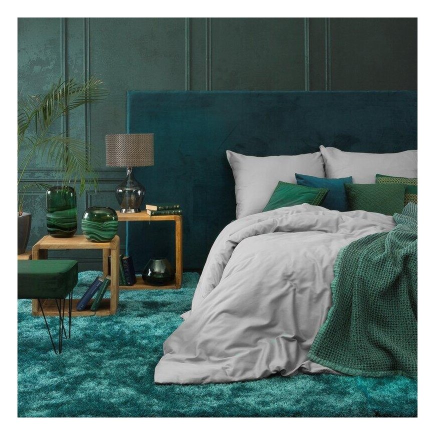 Eurofirany DIVA LINE DINA High quality cotton satin monochrome bedding set, 220 X 200 cm, 2 pcs. 70 X 80 cm, color: light gray B – 4