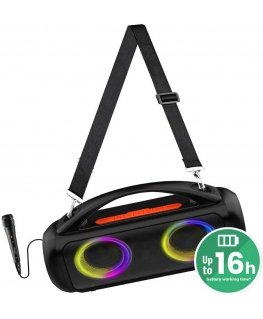 Media-Tech POWER AUDIO PRO - Premium Bluetooth 5.3/TWS speaker with KARAOKE. Powerful 60W RMS / 1200W PMPO. FM radio, MP3, USB. 