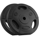 Set of bituminous weights 2x15kg, hole 31mm, plate with handles, REBEL ACTIVE