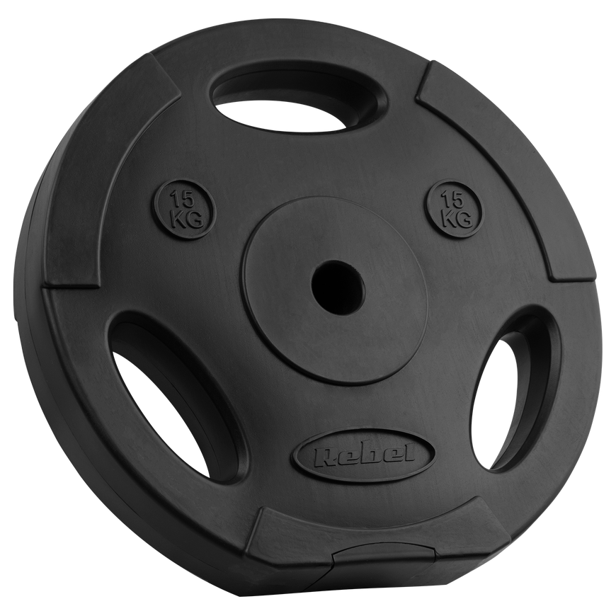 Set of bituminous weights 2x15kg, hole 31mm, plate with handles, REBEL ACTIVE – 2