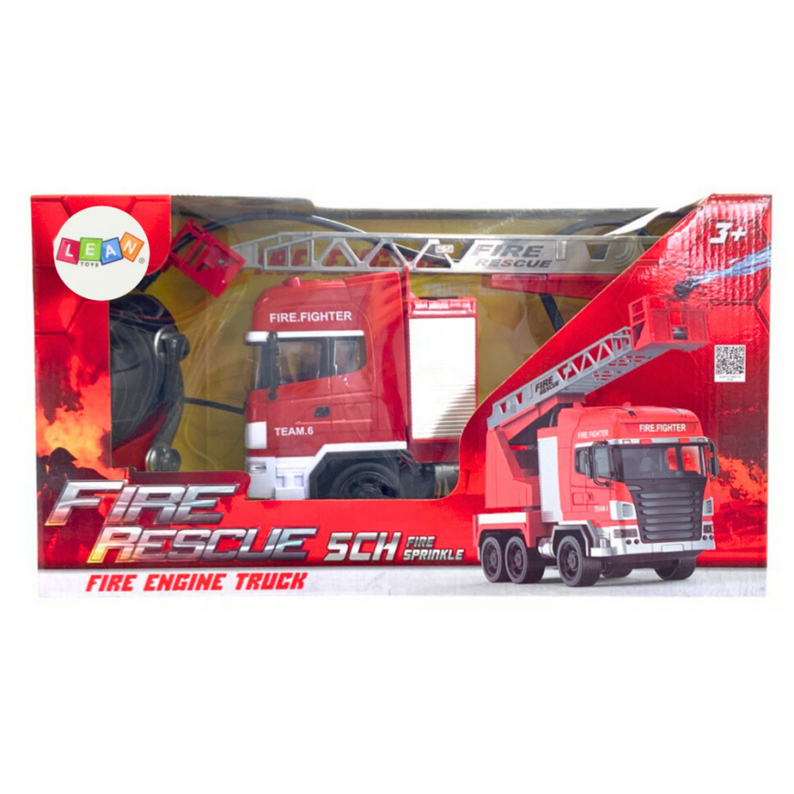 Lean Toys Gaisrinis automobilis su nuotolinio valdymo pulteliu RC purškimo lemputėmis – 4