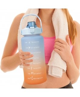 Extralink | Motivationsflasche| Wasserflasche 2000 ml blau und orange