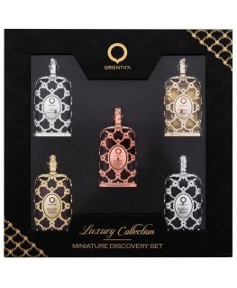 Orientica Luxury Collection EDP set unisex (EDP Royal Amber 7.5 ml + EDP Royal Bleu 7.5 ml + EDP Velvet Gold 7.5 ml + EDP Oud Sa