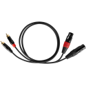 Cabletech XLR - 2RCA connecting cable 1m