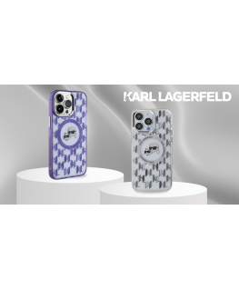 Case Karl Lagerfeld KLHMP15SHMCKMHU iPhone 15 6.1" purple/purple IML Monogram Karl&Choupette Head MagSafe