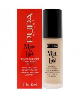 Pupa Milano Makiažo pagrindas Pupa Made To Last Total Comfort Foundation SPF10 001, 30 ml