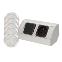 Orno LED furniture fittings set with switch and 1x2P + Z socket Orno LED furniture fittings set with switch and 1x2P + Z socket