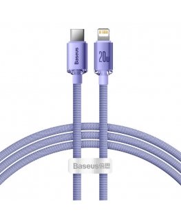 Baseus Crystal Shine matkapuhelimen kaapeli Purppura 1,2 m USB C Lightning