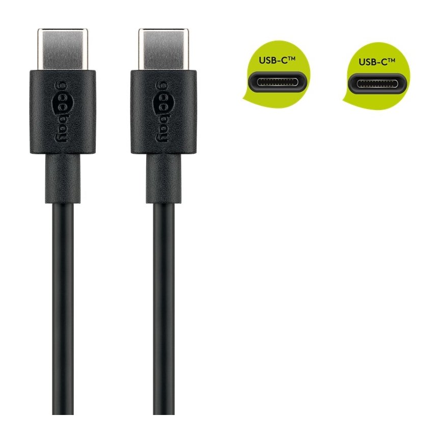 Goobay 51243 USB kabelis USB 2.0 2 m USB C Melns – 3