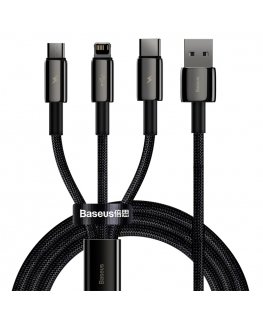 Baseus Tungsten Gold 3-in-1 USB кабель USB 2.0 1,5 m USB A USB C/Micro USB A/Lightning Черный