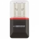 Esperanza EA134K kortinlukija USB 2.0 musta, Hopea, Läpinäkyvä Esperanza EA134K kortinlukija USB 2.0 musta, Hopea, Läpinäkyvä
