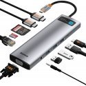 Baseus Metal Gleam Series 11-in-1 Проводная USB 3.2 Gen 1 (3.1 Gen 1) Type-C Серый