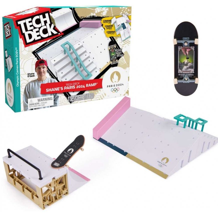 Tech Deck set fingerboard Rampa Shane's Ramp + kolorowa Skateboard collector Paris 2024 – 5