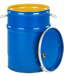 Beczkopol Steel barrel OH 60L, removable lid, 2 and 3/4 corks, lacquered interior - blue