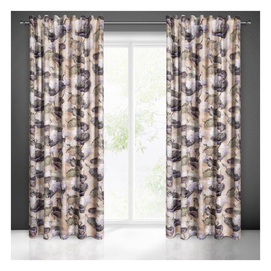 Euro curtains ZAS/LOTOS/BEIGE+ZI 140X270 T/WID