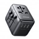 Joyroom JR-TCW01 travel adapter universal 17W EU / US / UK / JP / AU / CN - black Joyroom JR-TCW01 travel adapter universal 17W EU / US / UK / JP / AU / CN - black