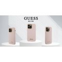 Case Guess GUHCP16XSMBSLP iPhone 16 Pro Max 6.9" pink hardcase Silicone Script Metal Logo & Frame