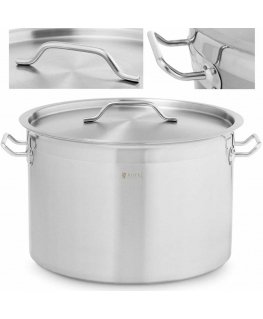 Royal Catering Large steel pot with thick bottom lid for halogen gas induction cooker, 23 l