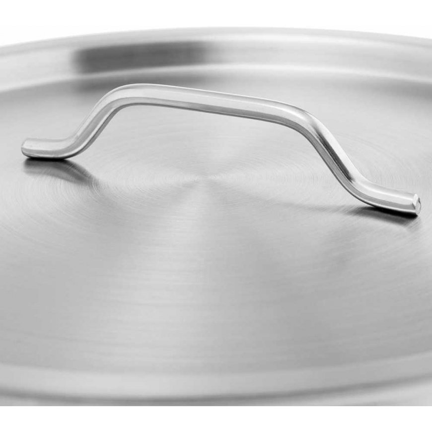Royal Catering Large steel pot with thick bottom lid for halogen gas induction cooker, 23 l – 4