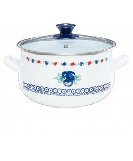 Ambition Enamel pot with lid Kalina 20 cm 3.8 l ENAMEL OLKUSZ