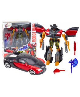 Lean Toys Robot Auto 2in1 transformacijos priedai ginklas raudonas
